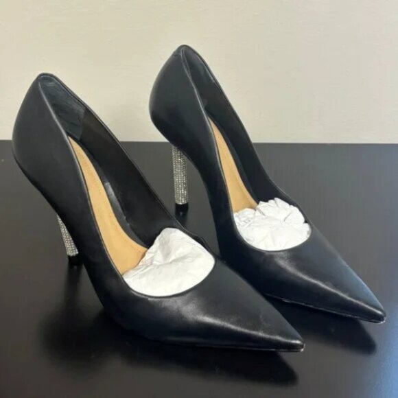 Schutz | Women's Black Lou Glam High Stiletto Heel Pumps - Picture 2 of 9